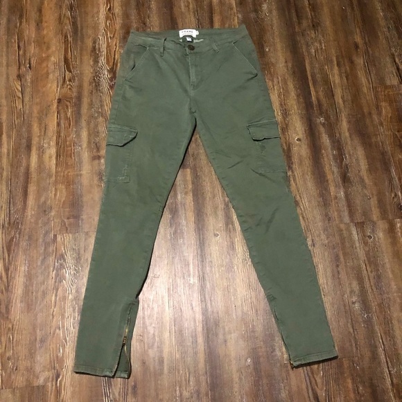 Frame Pants Women's 27 Le Service Cargo Slim Fit in Platoon Wash Denim - Picture 1 of 7